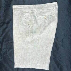 Jon Sonen linen shorts color tan in waist size 30